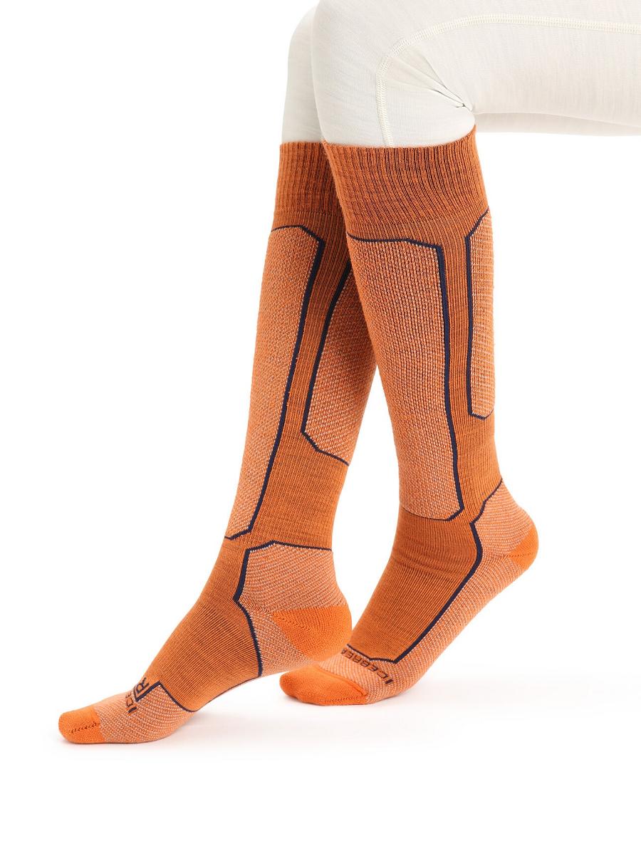 Women's Icebreaker Merino Ski+ Light Over the Calf Socks Flash / Ether | CA 1509GSOL